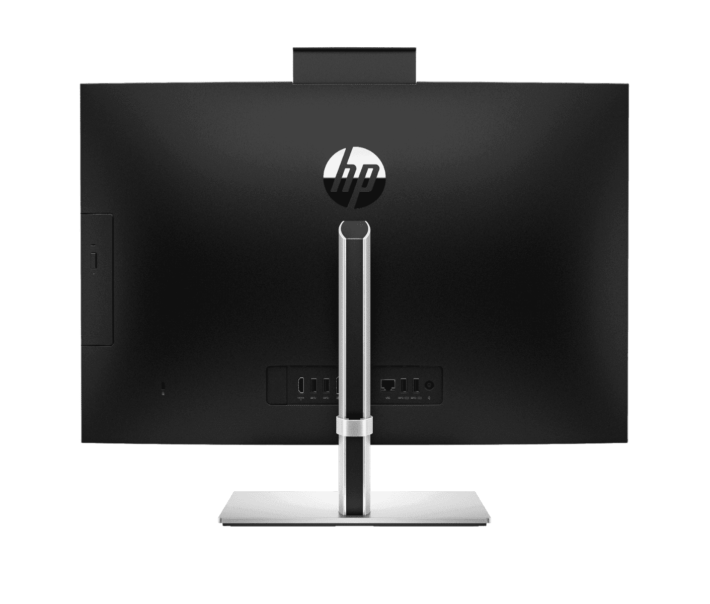 Todo en uno HP ProOne 440 G9 23.8 pulgadas vista trasera con conectividad de puertos