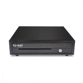 Cajón monedero SAT 119X-SW negro con switch de control para punto de venta